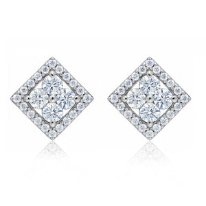 PENDIENTES ORO BLANCO 18KL CIRCONITAS