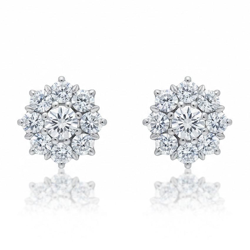 PENDIENTES ORO BLANCO 18KL CIRCONITAS