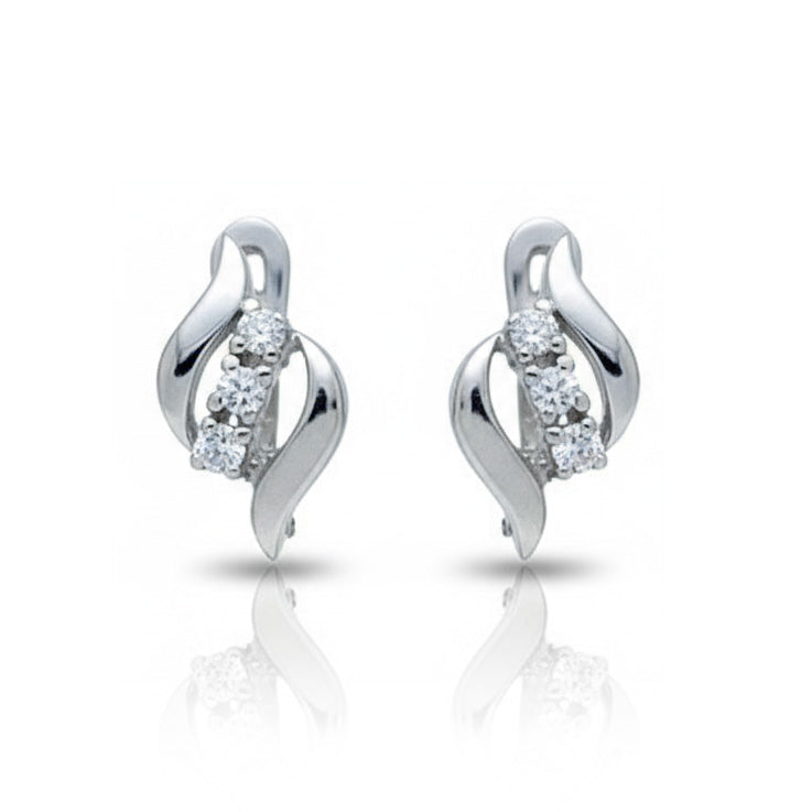 PENDIENTES ORO BLANCO 18KL CIRCONITAS