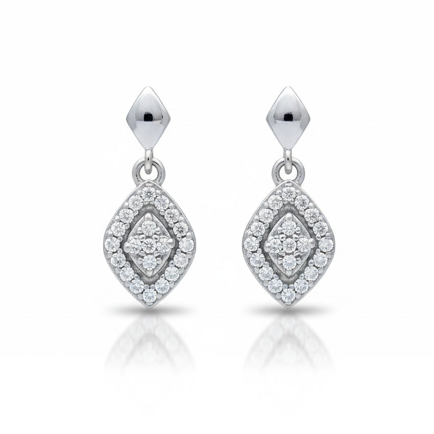 PENDIENTES ORO BLANCO 18KL CIRCONITAS