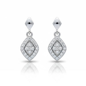 PENDIENTES ORO BLANCO 18KL CIRCONITAS