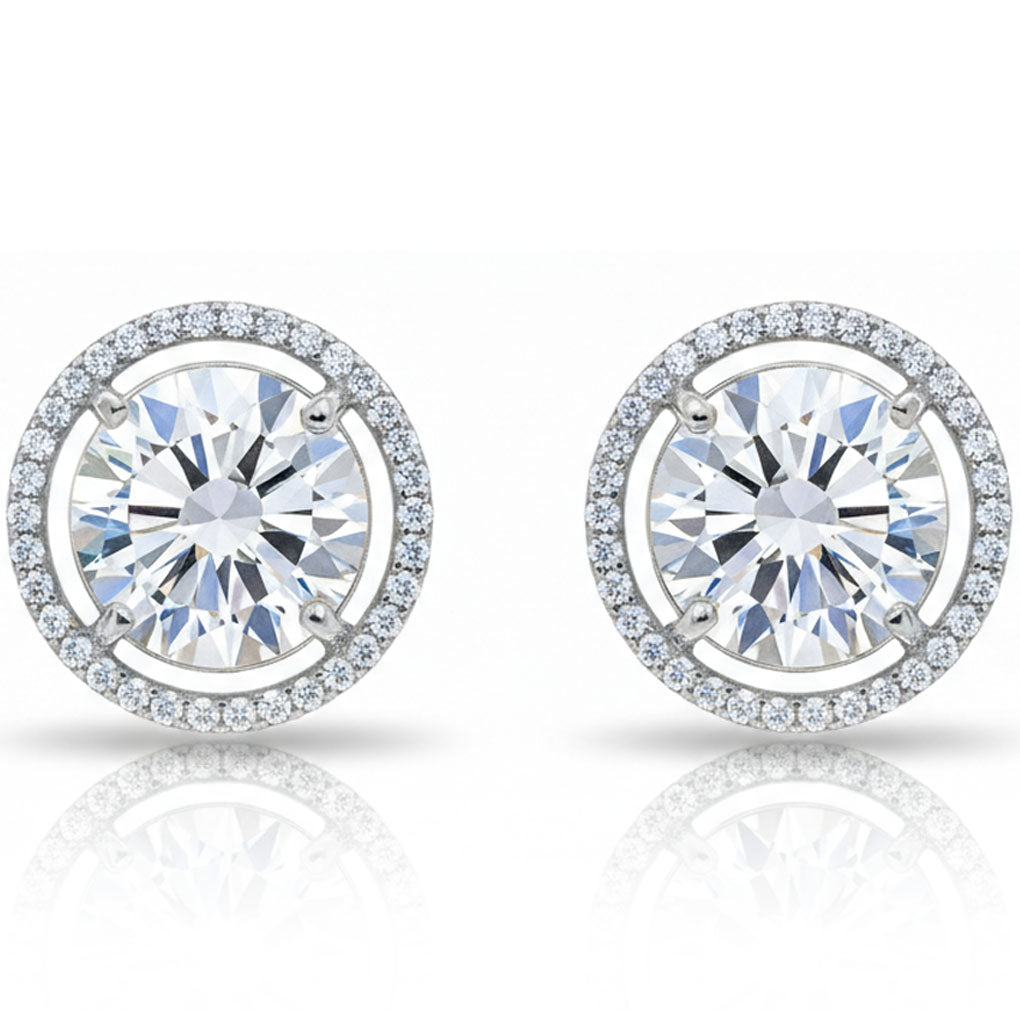 PENDIENTES ORO BLANCO 18KL CIRCONITAS
