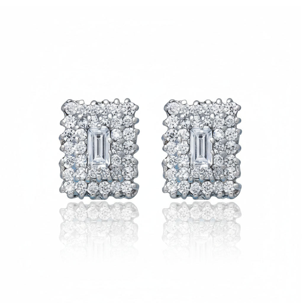 PENDIENTES ORO BLANCO 18KL CIRCONITAS