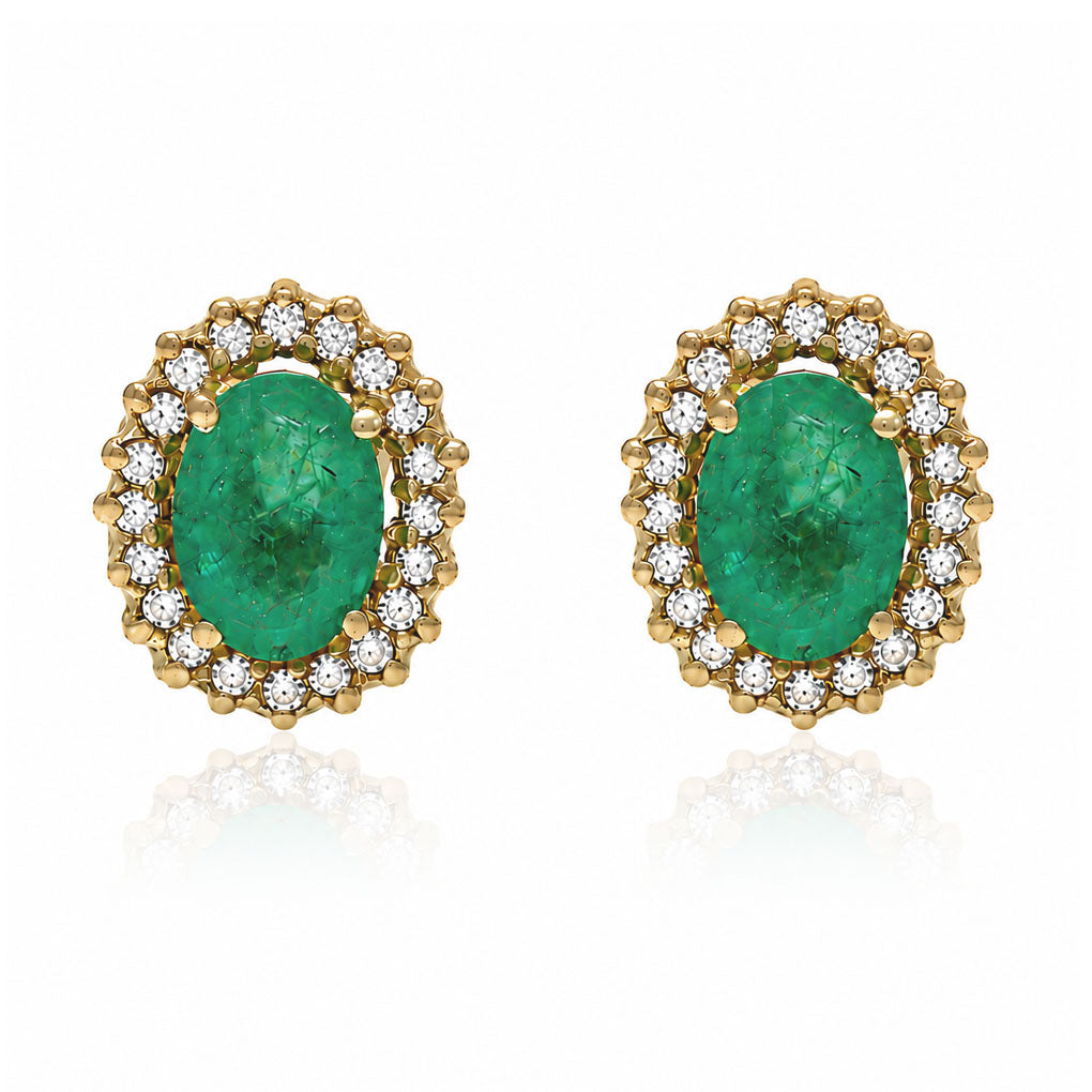 PENDIENTES ORO 18KL ESMERALDAS FINAS