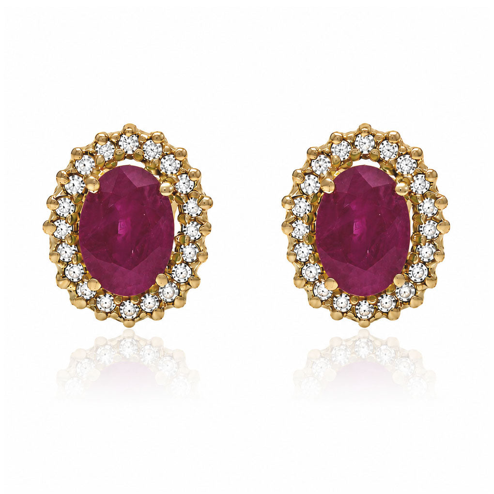 PENDIENTES ORO 18KL RUBIES FINOS
