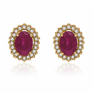 PENDIENTES ORO 18KL RUBIES FINOS