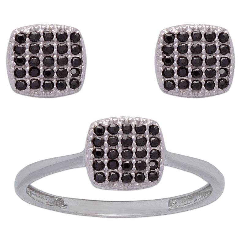 PENDIENTES ORO BLANCO 18KL COLOR NEGRO