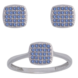 PENDIENTES ORO BLANCO 18KL COLOR AZUL
