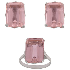 PENDIENTES ORO BLANCO 18KL NANO MORGANITA
