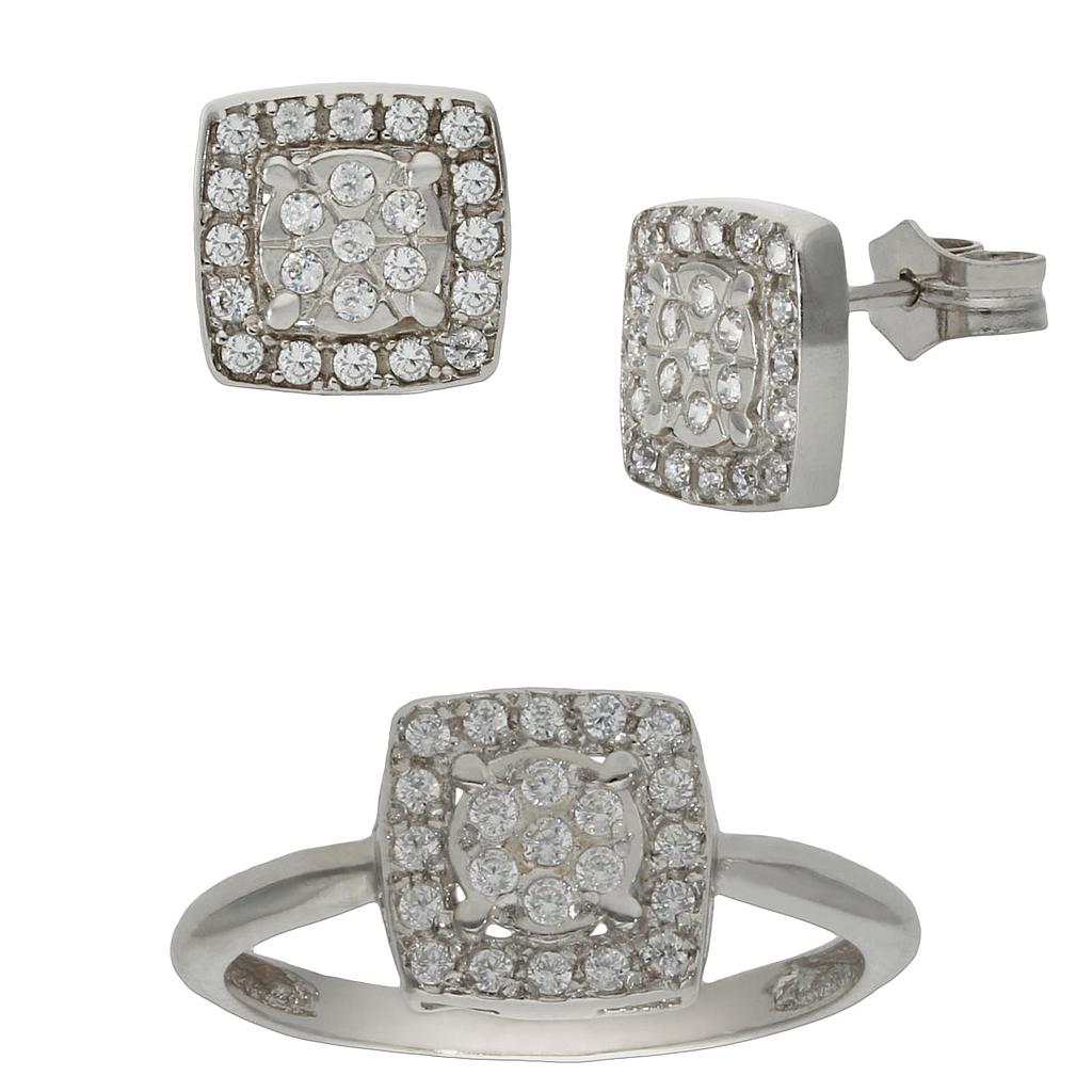 PENDIENTES ORO BLANCO 18KL CIRCONITAS