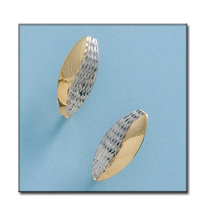 PENDIENTES ORO 18KL BICOLOR TALLADOS