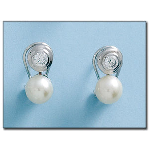 PENDIENTES ORO BLANCO 18KL PERLAS