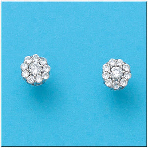 PENDIENTES ORO BLANCO 18KL CIRCONITAS