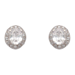 PENDIENTES ORO BLANCO 18KL OVAL