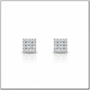 PENDIENTES ORO BLANCO 18KL CUADRADO