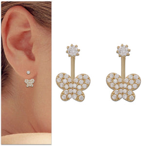 PENDIENTES ORO 18KL MARIPOSAS CIRCONITAS