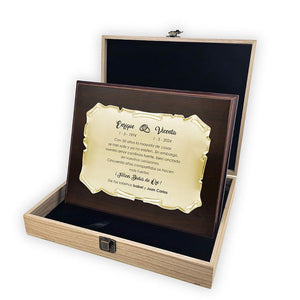 PLACA HOMENAJE METAL DORADO - 26X21CM 19X13CM