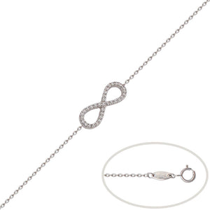 PULSERA ORO BLANCO 18KL INFINITO CIRCONITA