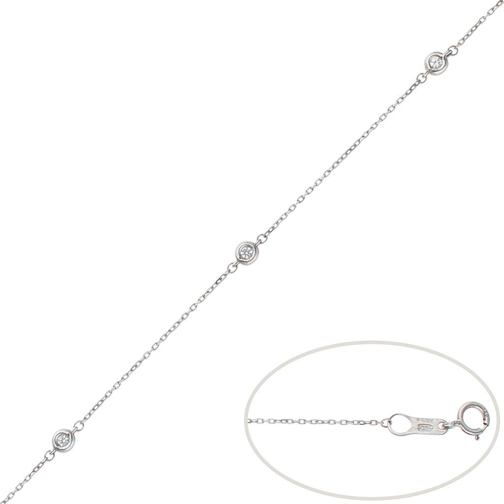 PULSERA ORO BLANCO 18KL CHATONES - 3.50MM