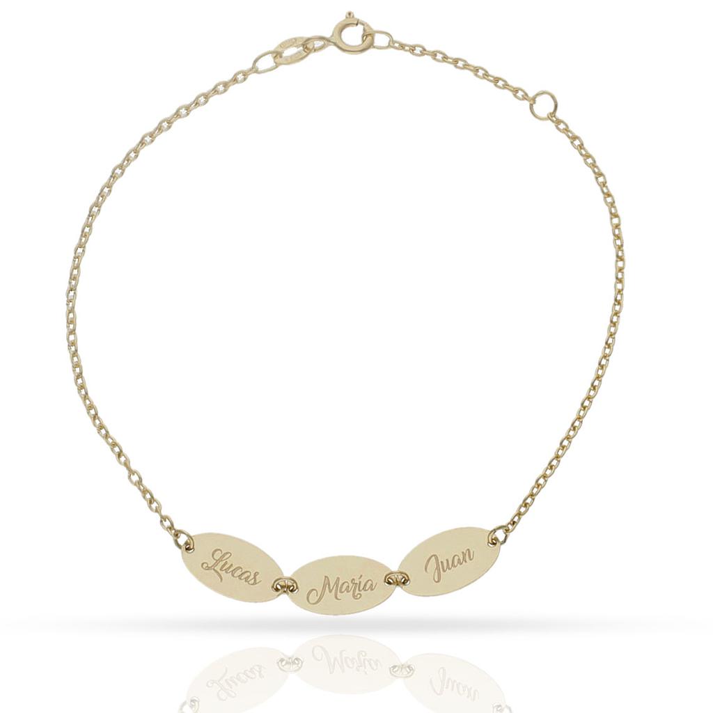 PULSERA ORO 18KL CHAPAS OVALADAS