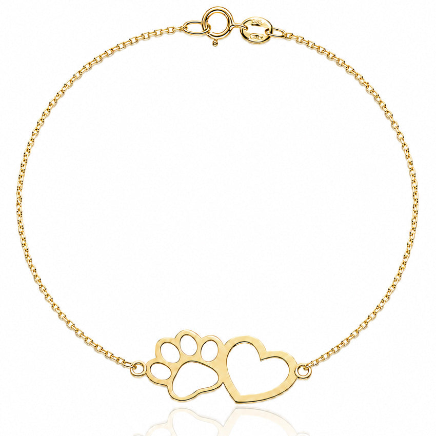PULSERA ORO 18KL HUELLA + CORAZON