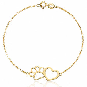 PULSERA ORO 18KL HUELLA + CORAZON