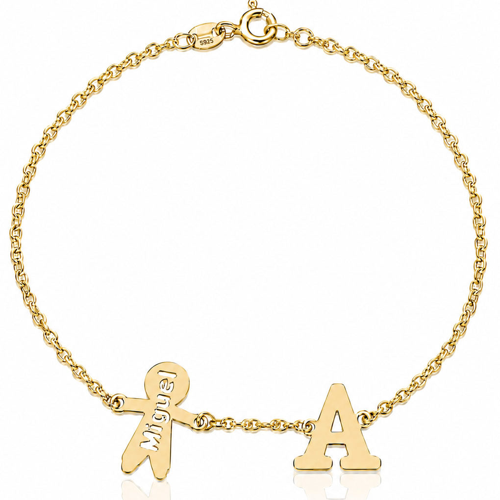 PULSERA ORO 18KL NIÑO + INICIAL