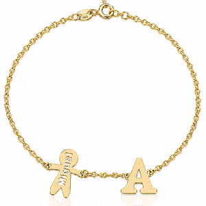 PULSERA ORO 18KL NIÑO + INICIAL