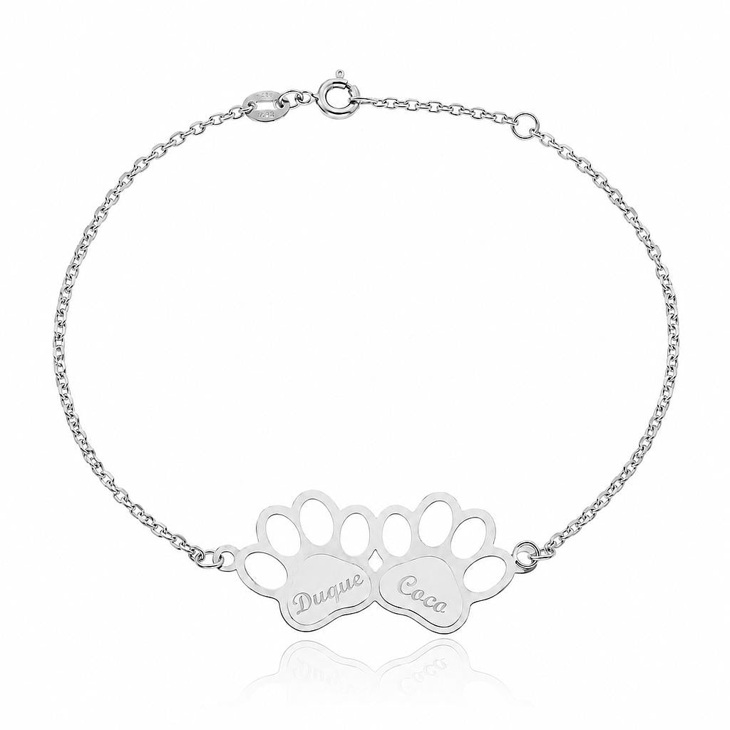 PULSERA ORO BLANCO 18KL 2 HUELLAS