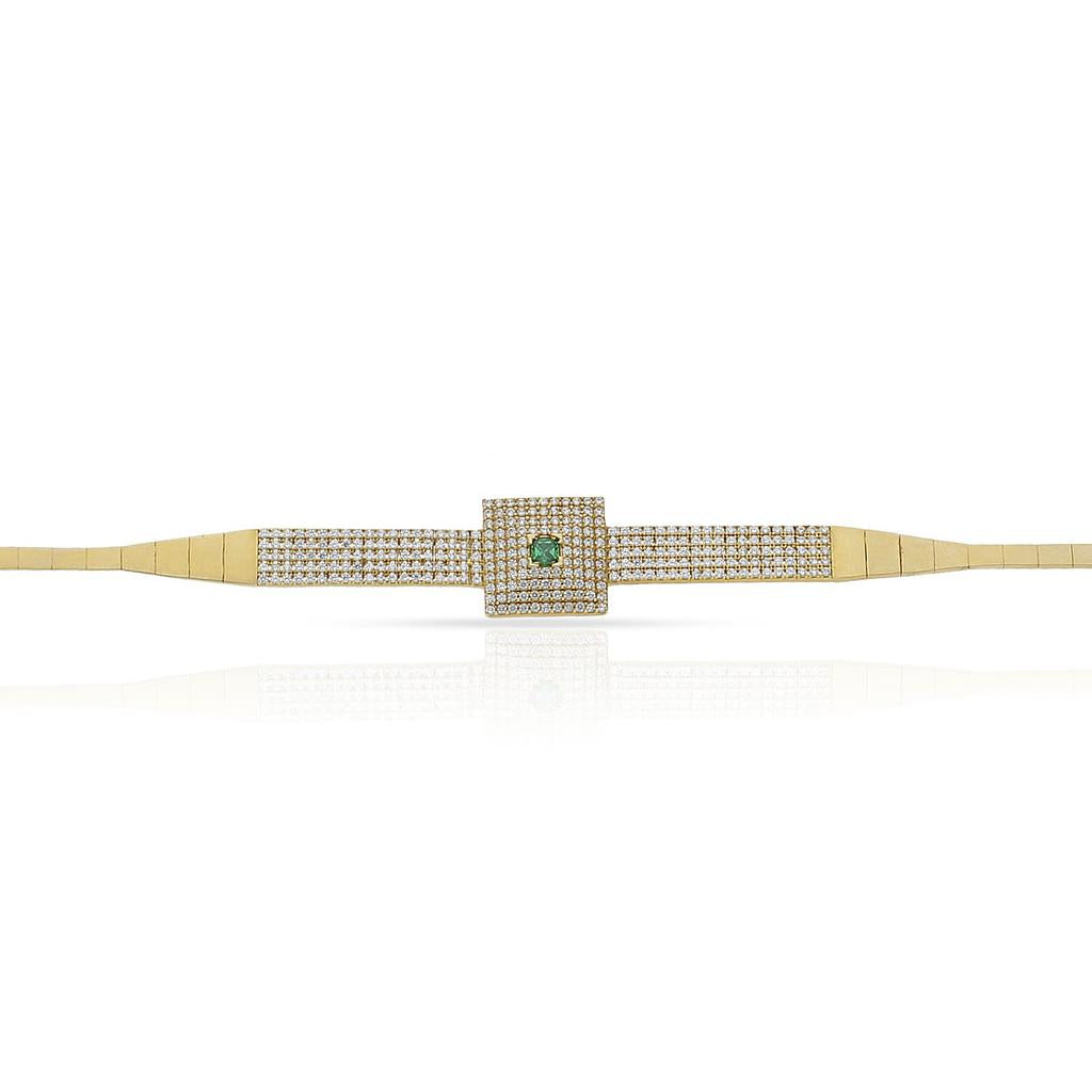 PULSERA ORO 18KL CRISOPAL Y CIRCONITAS