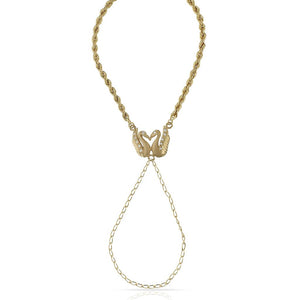 PULSERA ORO 18KL DEDO CISNES CIRCONITAS