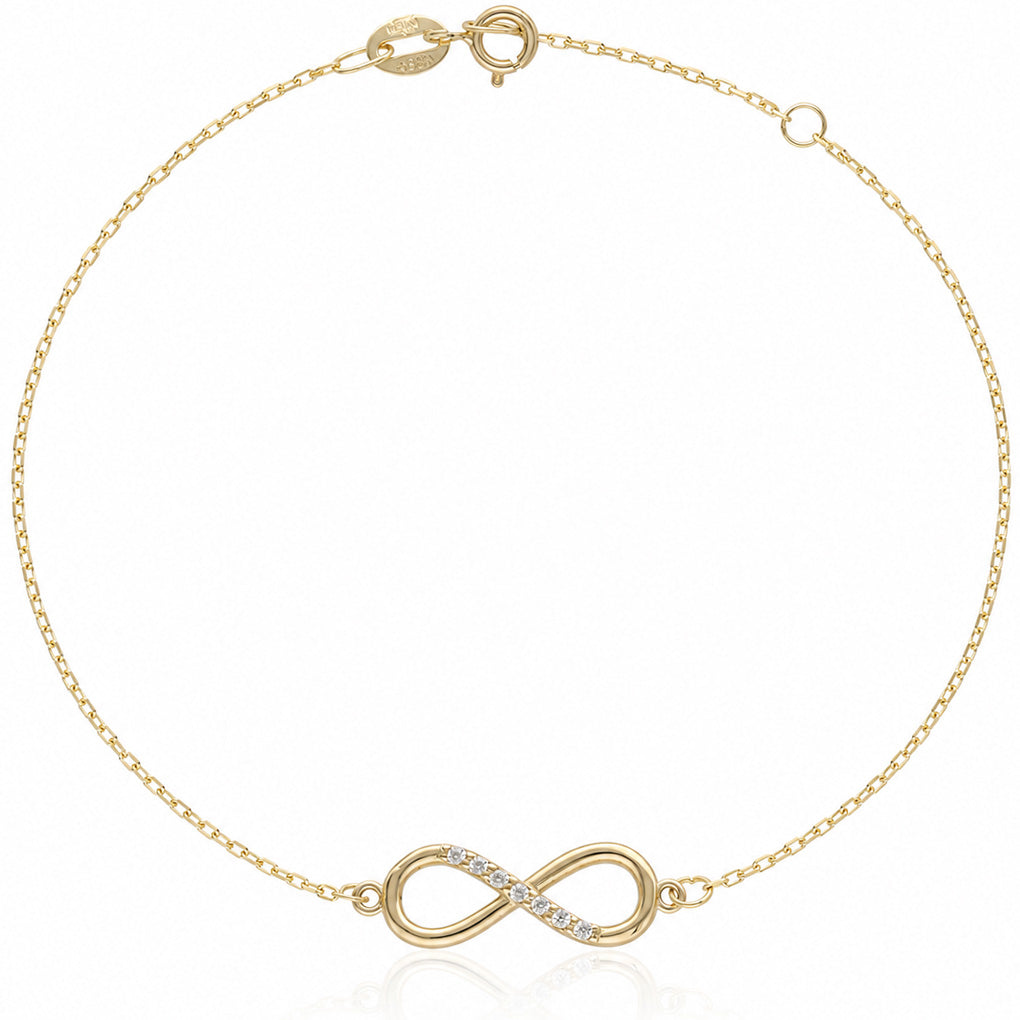 PULSERA ORO 18KL INFINITO + CIRCONITAS