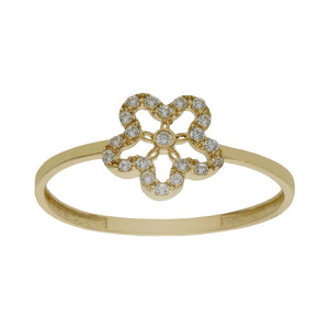 SORTIJA ORO 18KL FLOR CIRCONITAS
