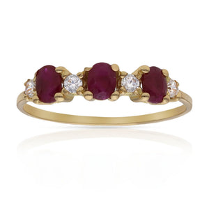 SORTIJA ORO 18KL RUBIES FINOS + CIRCONITAS