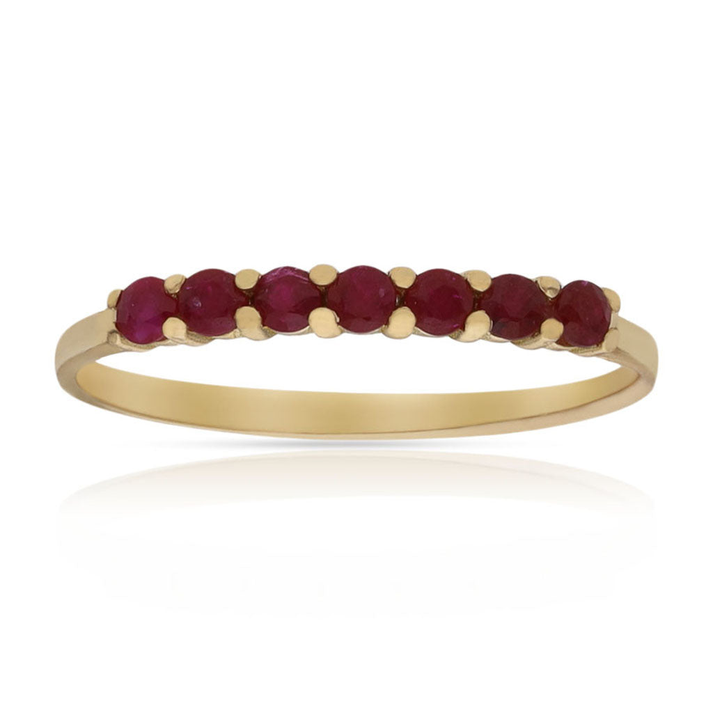 SORTIJA ORO 18KL 7 RUBIES FINOS