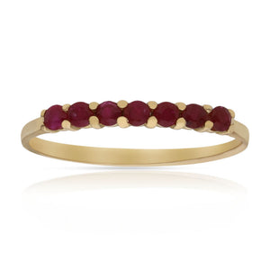 SORTIJA ORO 18KL 7 RUBIES FINOS