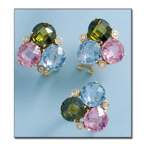 SORTIJA ORO 18KL CIRCONITAS + PIEDRA COLOR