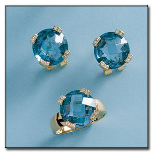 SORTIJA ORO 18KL CIRCONITAS + PIEDRA COLOR