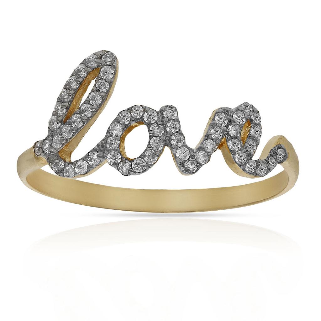 SORTIJA ORO 18KL LOVE CIRCONITAS