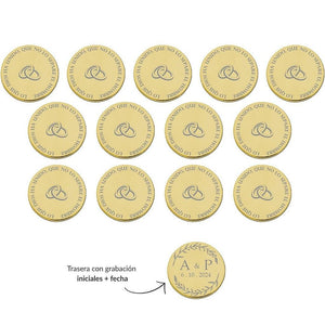ARRAS PERSONALIZADAS ALIANZAS ACERO DORADO