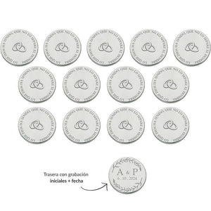 ARRAS PERSONALIZADAS ALIANZAS · ACERO PLATEADO