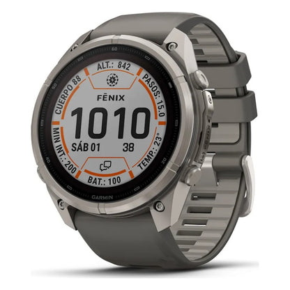 Montre Garmin Fēnix® 9 Pro inReach® Solar 51mm Titane bracelet gris 010-04339-01