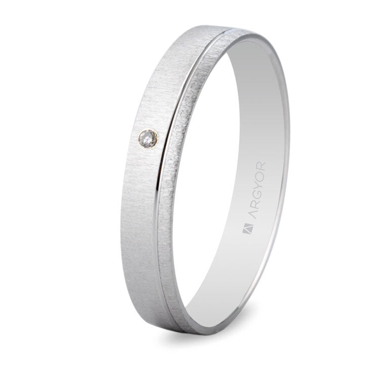Alianza Argyor 3.5mm con diamante 0.01ct