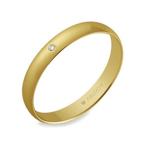 Alianza Argyor 3mm con diamante 0.01ct