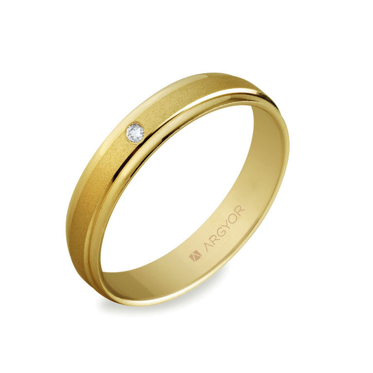 Alianza Argyor 4mm con diamante 0.02ct