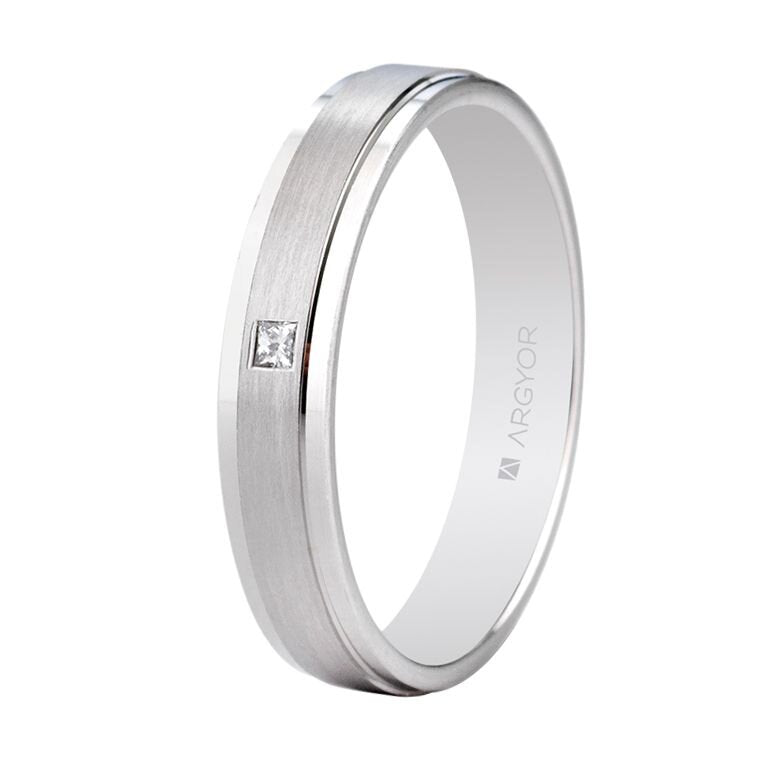Alianza Argyor 4mm con diamante 0.03ct