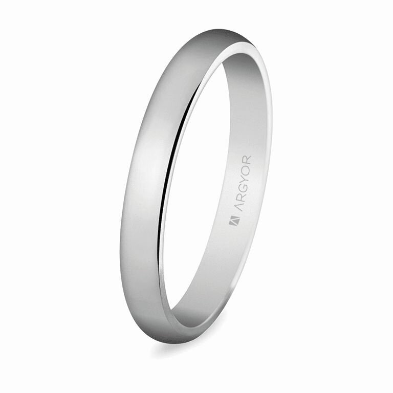 Alianza Argyor oro blanco 3mm clásica (5B306)