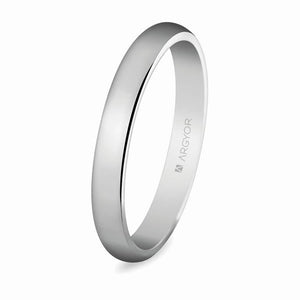 Alianza Argyor oro blanco 3mm clásica (5B306)