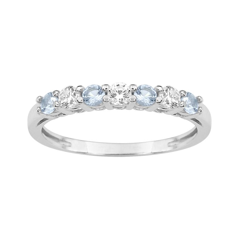 Anillo Argyor cz azul cielo+blanco ag925rh