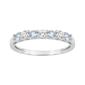 Anillo Argyor cz azul cielo+blanco ag925rh